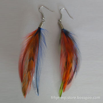 SS Fishhook Earrings with Feather Earrings, Made of 316 Stainless Steel, OEM Orders Welcomed